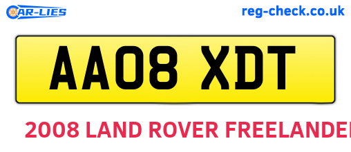 AA08XDT are the vehicle registration plates.