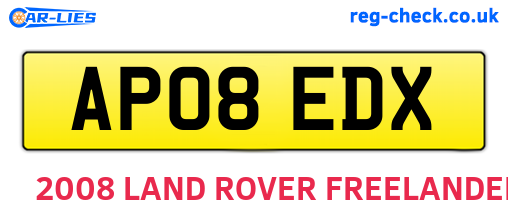 AP08EDX are the vehicle registration plates.