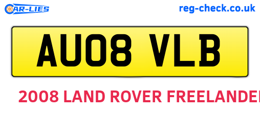 AU08VLB are the vehicle registration plates.