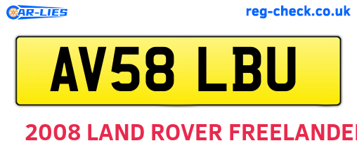 AV58LBU are the vehicle registration plates.
