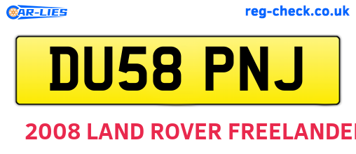 DU58PNJ are the vehicle registration plates.
