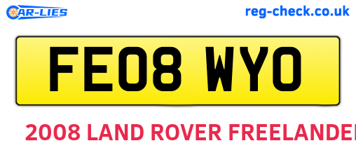 FE08WYO are the vehicle registration plates.