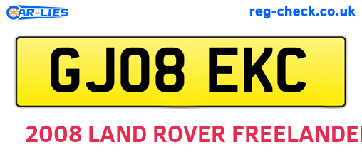 GJ08EKC are the vehicle registration plates.