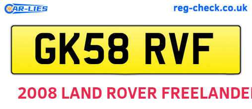 GK58RVF are the vehicle registration plates.