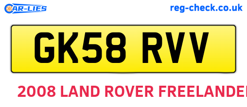 GK58RVV are the vehicle registration plates.