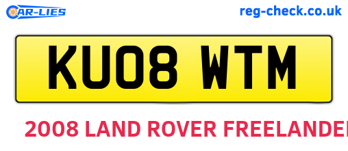 KU08WTM are the vehicle registration plates.