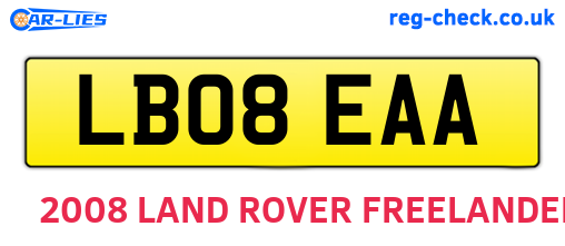 LB08EAA are the vehicle registration plates.
