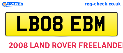 LB08EBM are the vehicle registration plates.