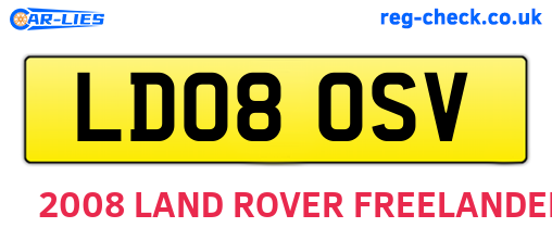 LD08OSV are the vehicle registration plates.