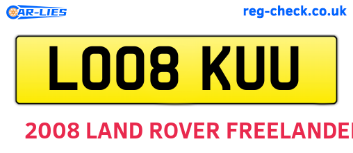 LO08KUU are the vehicle registration plates.