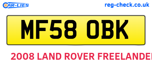 MF58OBK are the vehicle registration plates.