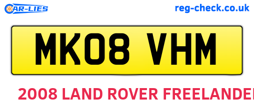MK08VHM are the vehicle registration plates.