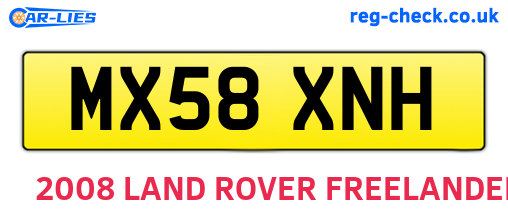 MX58XNH are the vehicle registration plates.