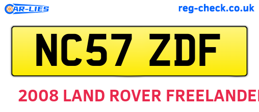 NC57ZDF are the vehicle registration plates.