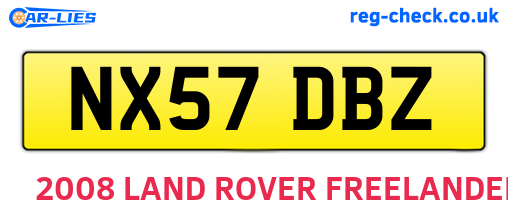 NX57DBZ are the vehicle registration plates.