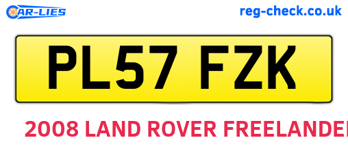 PL57FZK are the vehicle registration plates.