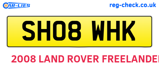 SH08WHK are the vehicle registration plates.