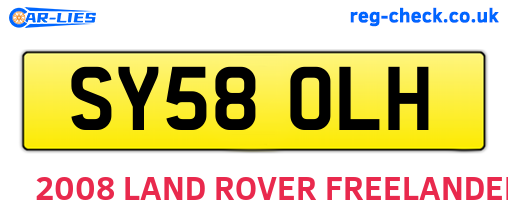 SY58OLH are the vehicle registration plates.