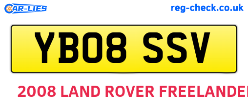 YB08SSV are the vehicle registration plates.