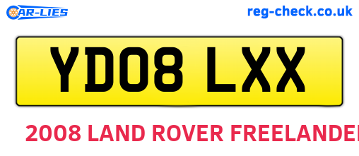 YD08LXX are the vehicle registration plates.