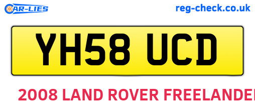 YH58UCD are the vehicle registration plates.