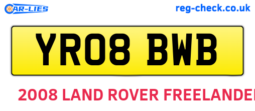 YR08BWB are the vehicle registration plates.