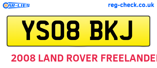 YS08BKJ are the vehicle registration plates.