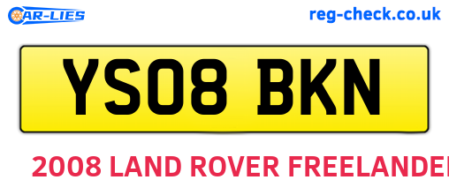 YS08BKN are the vehicle registration plates.