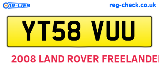 YT58VUU are the vehicle registration plates.