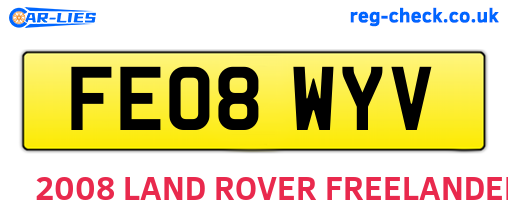 FE08WYV are the vehicle registration plates.