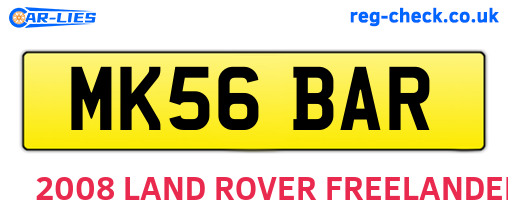 MK56BAR are the vehicle registration plates.