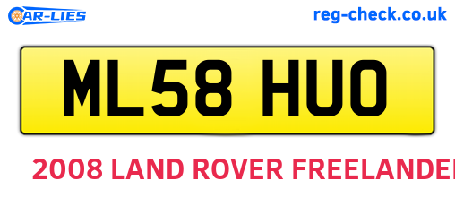 ML58HUO are the vehicle registration plates.
