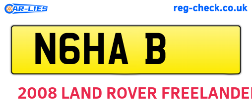 N6HAB are the vehicle registration plates.