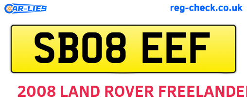 SB08EEF are the vehicle registration plates.