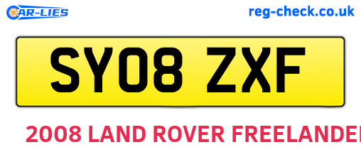 SY08ZXF are the vehicle registration plates.