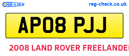 AP08PJJ are the vehicle registration plates.