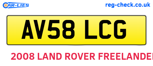 AV58LCG are the vehicle registration plates.