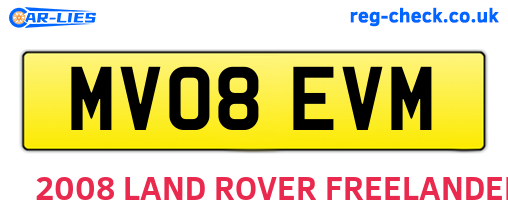 MV08EVM are the vehicle registration plates.