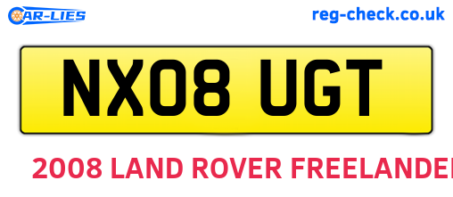 NX08UGT are the vehicle registration plates.