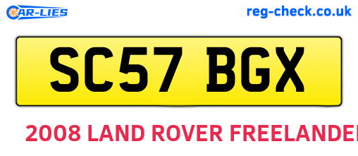 SC57BGX are the vehicle registration plates.