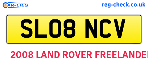 SL08NCV are the vehicle registration plates.