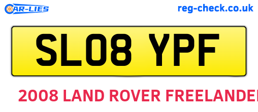 SL08YPF are the vehicle registration plates.