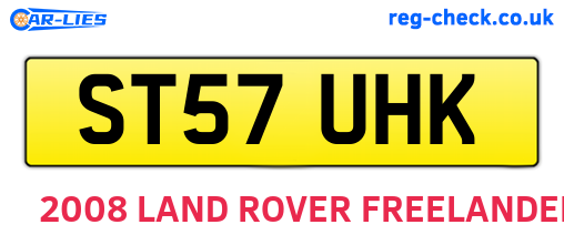 ST57UHK are the vehicle registration plates.