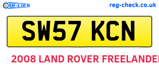 SW57KCN are the vehicle registration plates.