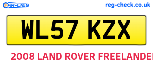 WL57KZX are the vehicle registration plates.