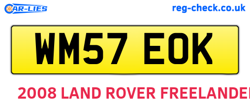 WM57EOK are the vehicle registration plates.