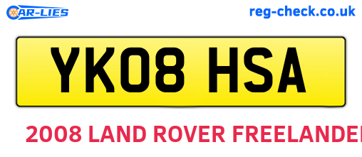 YK08HSA are the vehicle registration plates.