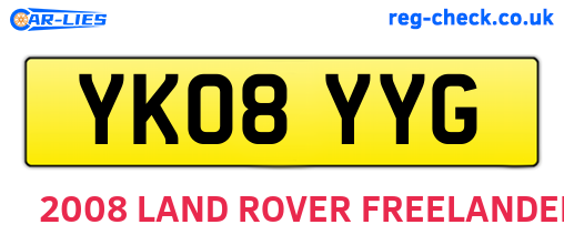 YK08YYG are the vehicle registration plates.