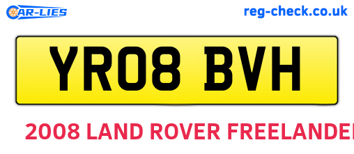 YR08BVH are the vehicle registration plates.