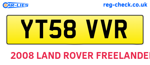 YT58VVR are the vehicle registration plates.